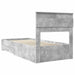 Cadru de pat cu sertar Gri din beton 100 x 200 cm Lemn compozit - WALTI WALTI
