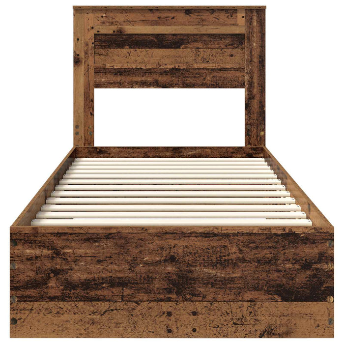 Cadru de pat cu sertar cu headboard cu depozitare Lemn compozit - WALTI WALTI