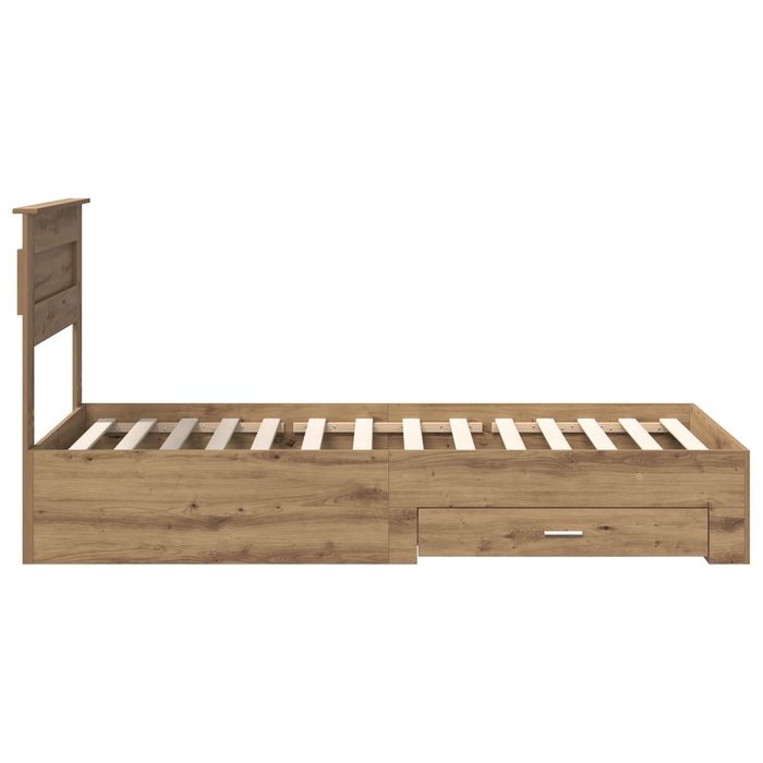 Cadru de pat cu sertar cu headboard cu depozitare Lemn compozit - WALTI WALTI