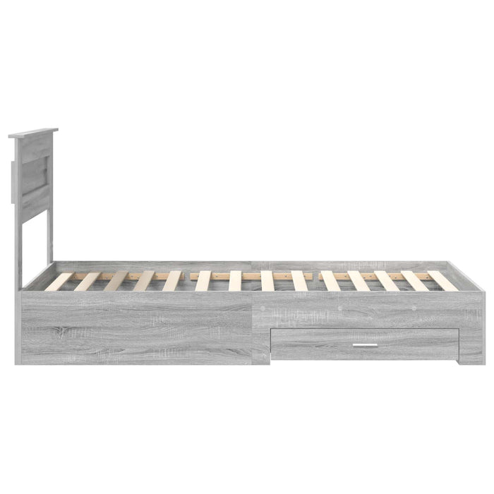 Cadru de pat cu sertar cu headboard cu depozitare Lemn compozit - WALTI WALTI