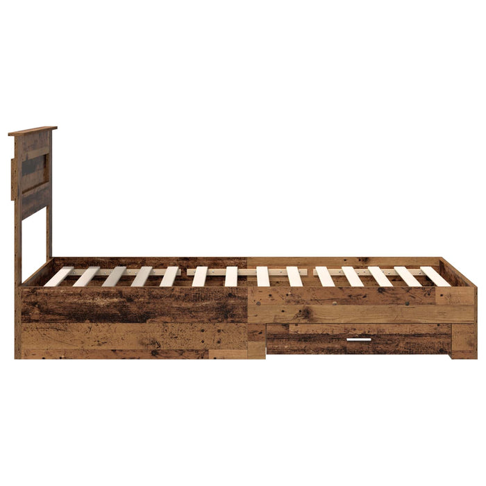 Cadru de pat cu sertar cu headboard cu depozitare Lemn compozit - WALTI WALTI