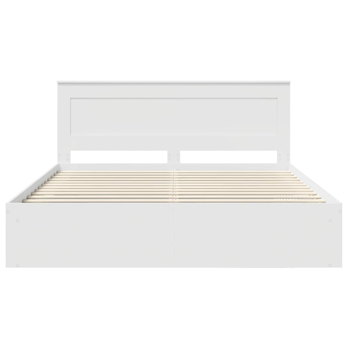 Cadru de pat cu headboard Alb 200 x 200 cm Lemn de pin masiv - WALTI WALTI