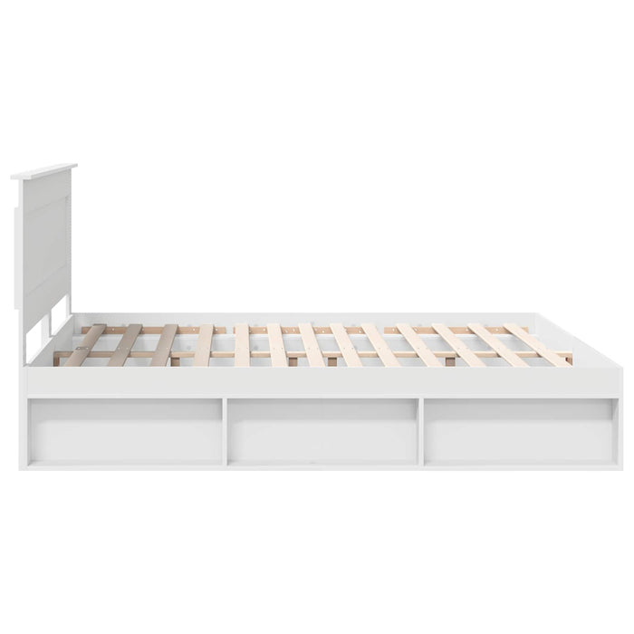 Cadru de pat cu headboard Alb 200 x 200 cm Lemn de pin masiv - WALTI WALTI