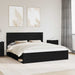 Cadru de pat cu headboard Negru 200 x 200 cm Lemn de pin masiv - WALTI WALTI