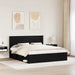 Cadru de pat cu headboard Negru 200 x 200 cm Lemn de pin masiv - WALTI WALTI