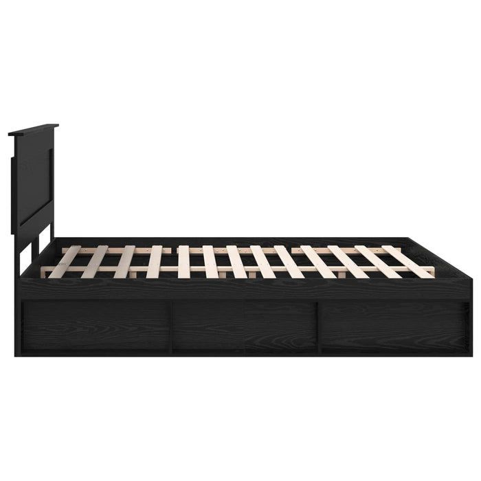 Cadru de pat cu headboard Negru 200 x 200 cm Lemn de pin masiv - WALTI WALTI