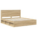 Cadru de pat Stejar Sonoma 200 x 200 cm Lemn prelucrat - WALTI WALTI