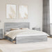 Cadru de pat Gri Sonoma 200 x 200 cm Lemn de pin masiv - WALTI WALTI