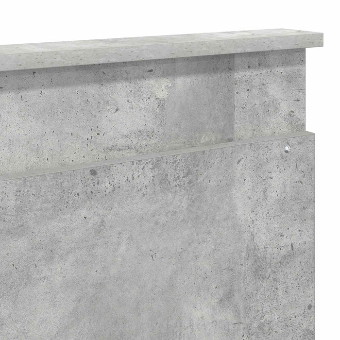 Cadru de pat cu headboard Beton 180 x 200 cm Lemn de pin masiv - WALTI WALTI