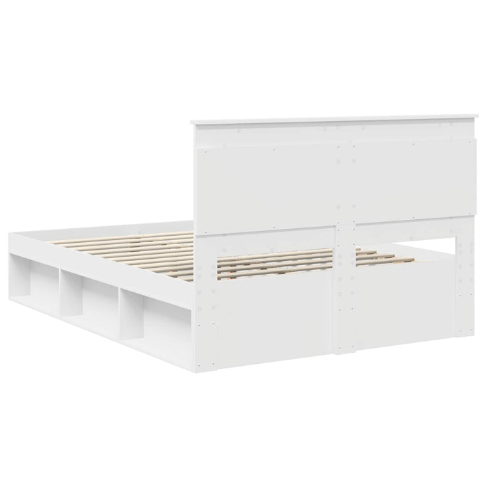 Cadru de pat cu headboard Alb 160 x 200 cm Lemn de pin masiv WALTI