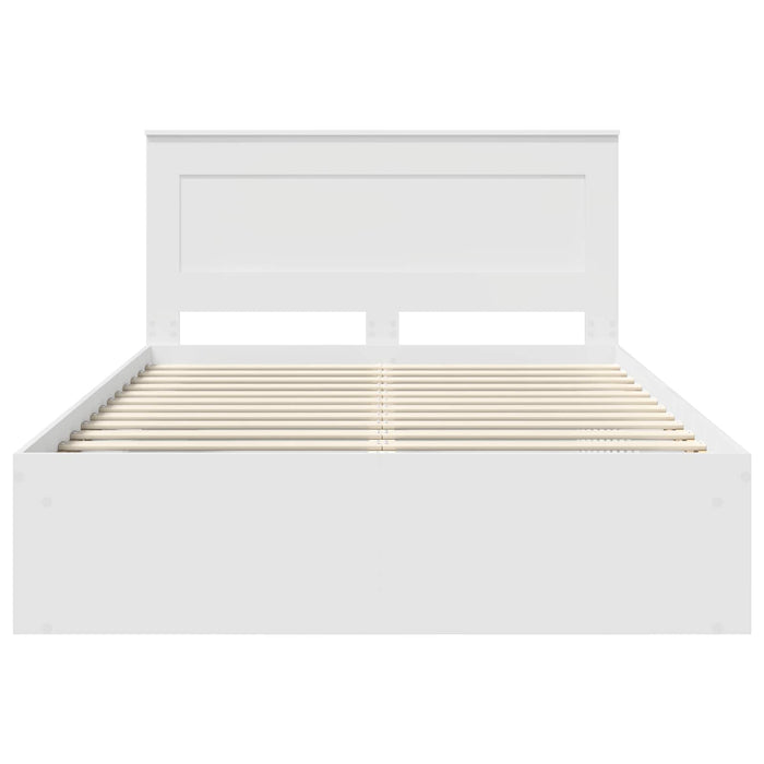 Cadru de pat cu headboard Alb 160 x 200 cm Lemn de pin masiv WALTI