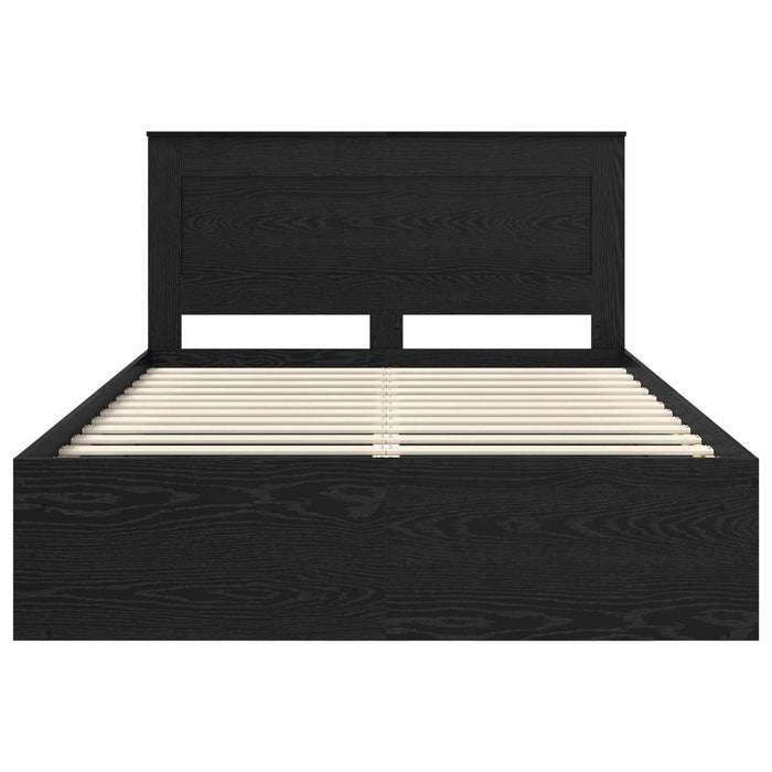Cadru de pat cu headboard Negru 140 x 190 cm Lemn de pin masiv - WALTI WALTI