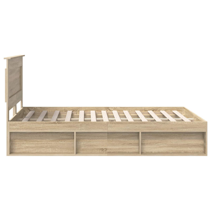 Cadru de pat cu headboard Sonoma 140 x 190 cm Lemn de pin masiv WALTI
