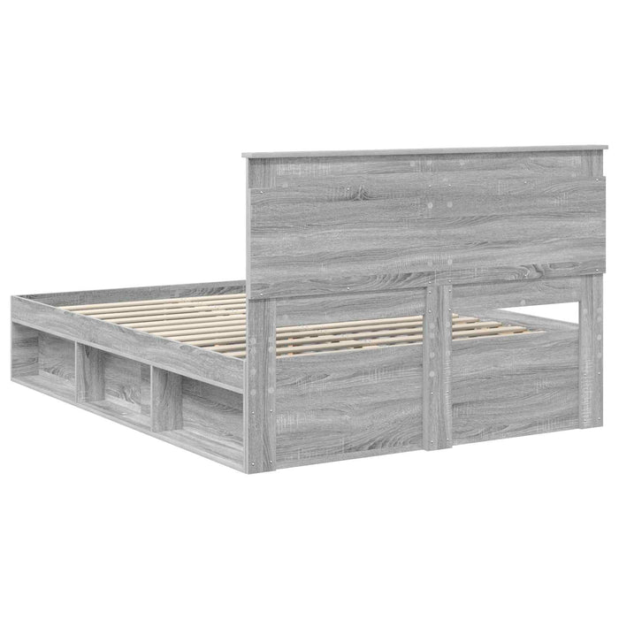 Cadru de pat Gri Sonoma 140 x 190 cm Lemn de pin masiv - WALTI WALTI
