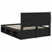 Cadru de pat cu headboard Negru 140 x 190 cm Lemn de pin masiv - WALTI WALTI