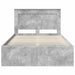 Cadru de pat Gri Concret 135 x 190 cm Lemn de pin masiv - WALTI WALTI