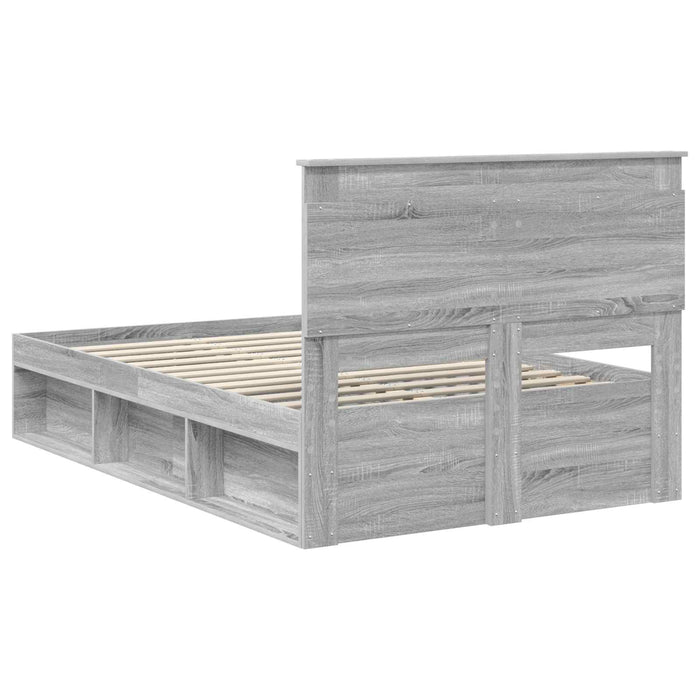 Cadru de pat Gri Sonoma 135 x 190 cm Lemn de pin masiv - WALTI WALTI