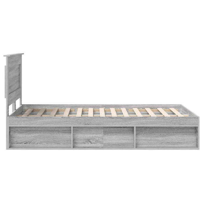 Cadru de pat Gri Sonoma 135 x 190 cm Lemn de pin masiv - WALTI WALTI