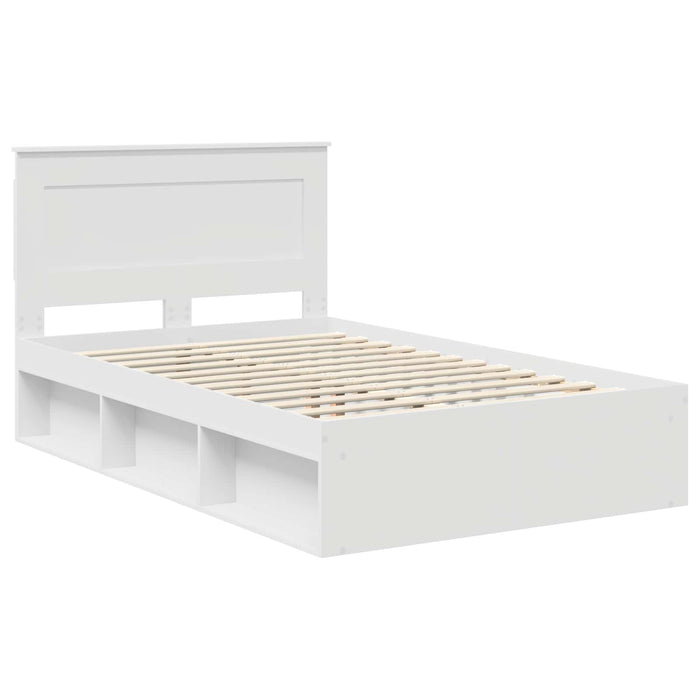 Cadru de pat cu headboard Alb 120 x 190 cm Lemn de pin masiv WALTI
