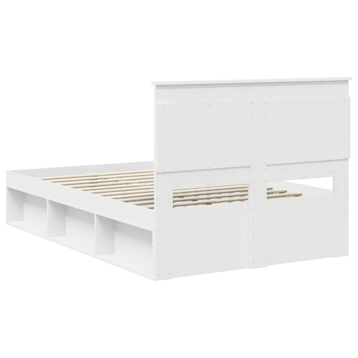 Cadru de pat cu headboard Alb 120 x 190 cm Lemn de pin masiv WALTI