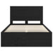 Cadru de pat cu headboard Negru 120 x 190 cm Lemn de pin masiv - WALTI WALTI