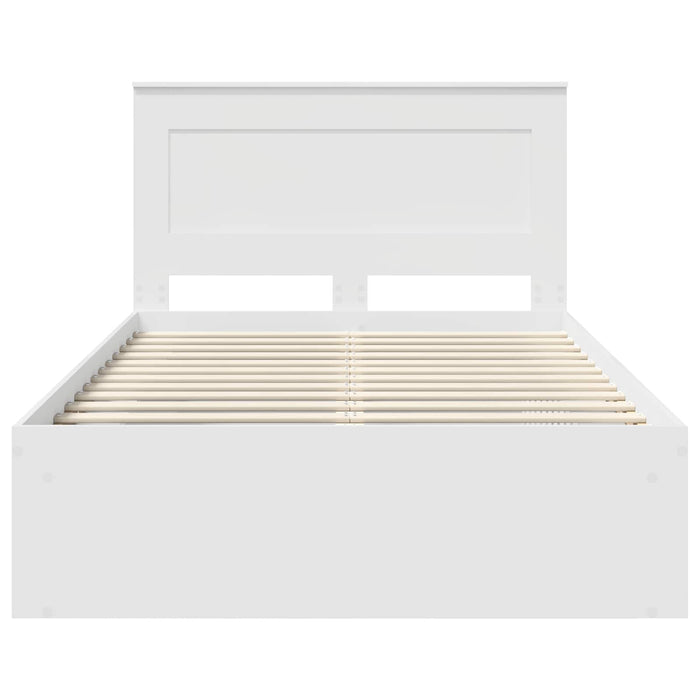Cadru de pat cu headboard Alb 120 x 200 cm Lemn de pin masiv WALTI