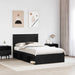 Cadru de pat cu headboard Negru 120 x 190 cm Lemn de pin masiv - WALTI WALTI