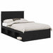Cadru de pat cu headboard Negru 120 x 190 cm Lemn de pin masiv - WALTI WALTI