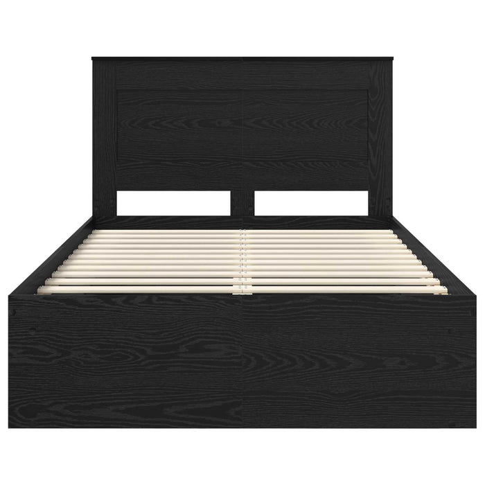 Cadru de pat cu headboard Negru 120 x 190 cm Lemn de pin masiv - WALTI WALTI