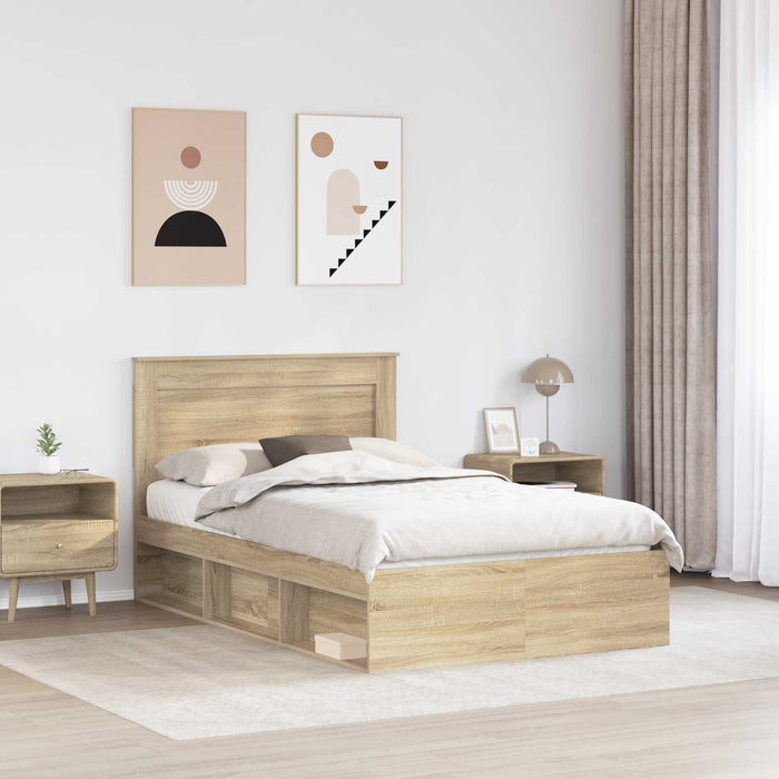 Cadru de pat cu headboard Sonoma 120 x 200 cm Lemn de pin masiv - WALTI WALTI