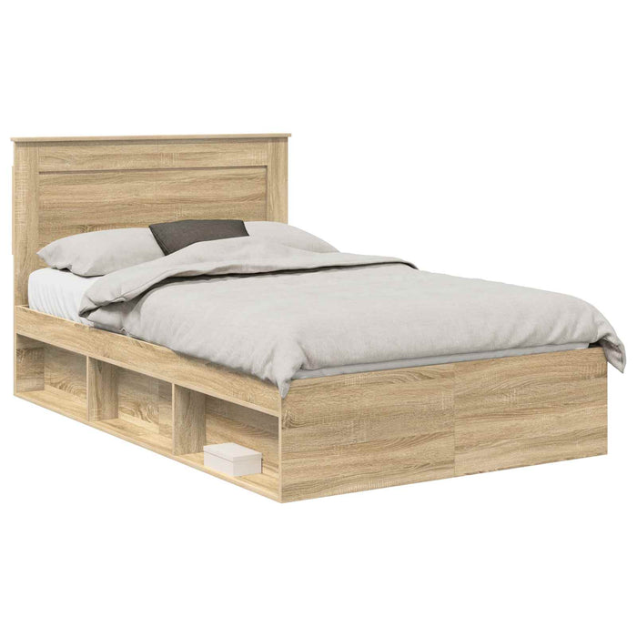 Cadru de pat cu headboard Sonoma 120 x 200 cm Lemn de pin masiv - WALTI WALTI