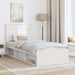 Cadru de pat cu headboard Alb 100 x 200 cm Lemn de pin masiv - WALTI WALTI