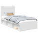 Cadru de pat cu headboard Alb 100 x 200 cm Lemn de pin masiv - WALTI WALTI