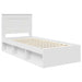 Cadru de pat cu headboard Alb 100 x 200 cm Lemn de pin masiv - WALTI WALTI