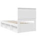 Cadru de pat cu headboard Alb 100 x 200 cm Lemn de pin masiv - WALTI WALTI