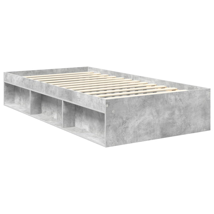 Cadru de pat Gri Concret 100 x 200 cm Lemn de pin masiv - WALTI WALTI