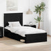 Cadru de pat cu headboard Negru 90 x 190 cm Lemn de pin masiv - WALTI WALTI