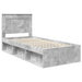 Cadru de pat cu headboard Beton 90 x 200 cm Lemn de pin masiv - WALTI WALTI