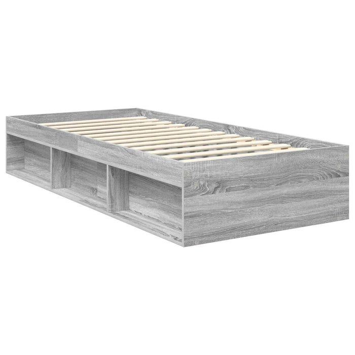 Cadru de pat cu sertar Gri Sonoma 90 x 200 cm Lemn de pin masiv - WALTI WALTI