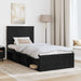 Cadru de pat cu headboard Negru 75 x 190 cm Lemn de pin masiv - WALTI WALTI