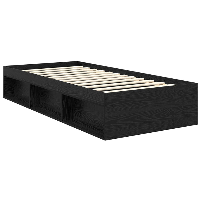 Cadru de pat cu headboard Negru 75 x 190 cm Lemn de pin masiv - WALTI WALTI