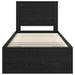 Cadru de pat cu headboard Negru 75 x 190 cm Lemn de pin masiv - WALTI WALTI