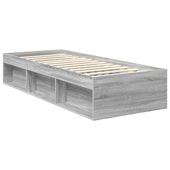 Cadru de pat cu sertar Gri Sonoma 75 x 190 cm Lemn de pin masiv - WALTI WALTI