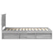 Cadru de pat cu sertar Gri Sonoma 75 x 190 cm Lemn de pin masiv - WALTI WALTI