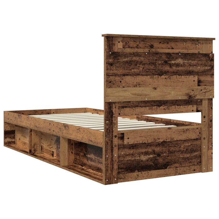 Cadru de pat cu sertar Lemn vechi 75 x 190 cm Lemn de pin masiv - WALTI WALTI