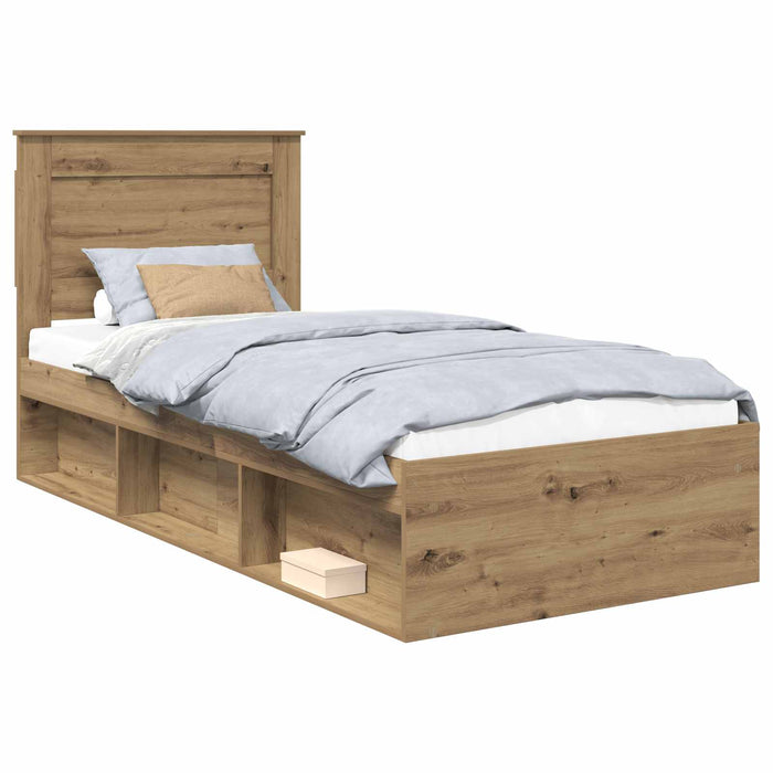 Cadru de pat Stejar artizanal 75 x 190 cm Lemn de pin masiv - WALTI WALTI
