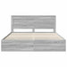 Cadru de pat cu sertar Gri Sonoma 200 x 200 cm Lemn Ingineresc - WALTI WALTI