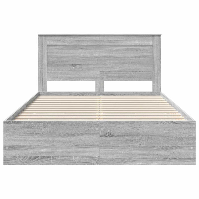 Cadru de pat cu sertar Gri Sonoma 160 x 200 cm Lemn Ingineresc WALTI