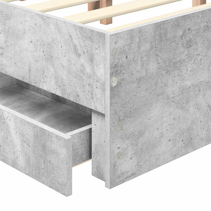 Cadru de pat Gri din beton 140 x 200 cm Lemn Ingineresc - WALTI WALTI