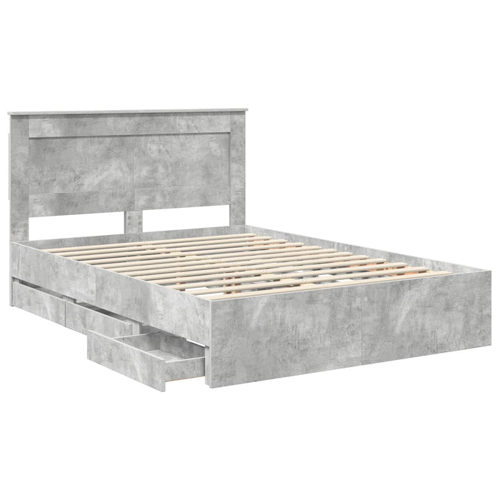 Cadru de pat Gri din beton 140 x 200 cm Lemn Ingineresc - WALTI WALTI